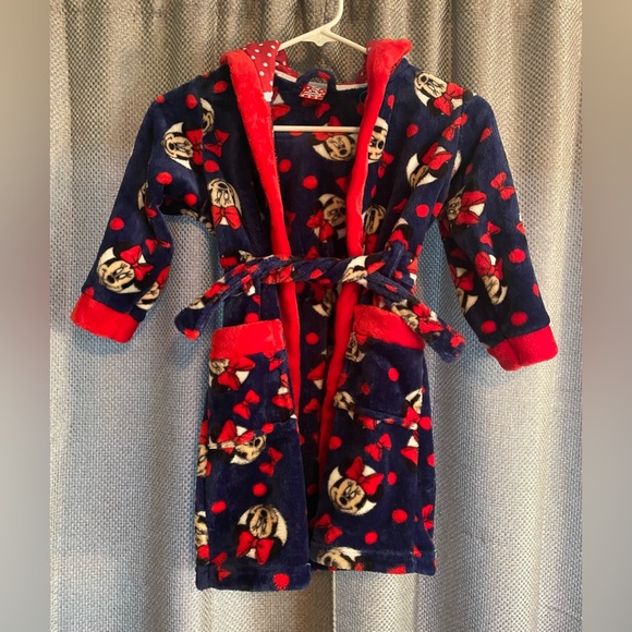 New Disney Minnie Mouse Girls Robe 4T - Picture 4 of 7